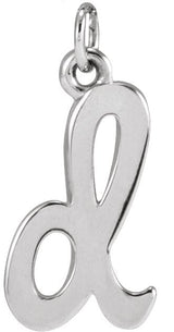 14K Gold Initial D Petite Necklace or Pendant - White Gold
