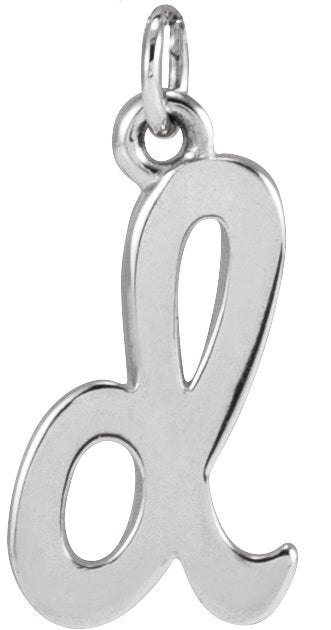 14K Gold Initial D Petite Necklace or Pendant - White Gold
