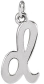 14K Gold Initial D Petite Necklace or Pendant - White Gold