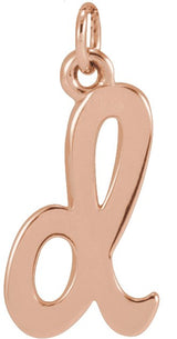 14K Gold Initial D Petite Necklace or Pendant - Rose Gold