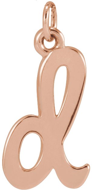 14K Gold Initial D Petite Necklace or Pendant - Rose Gold