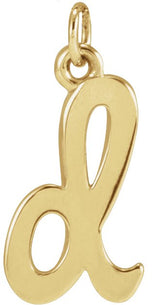 14K Gold Initial D Petite Necklace or Pendant - Yellow Gold
