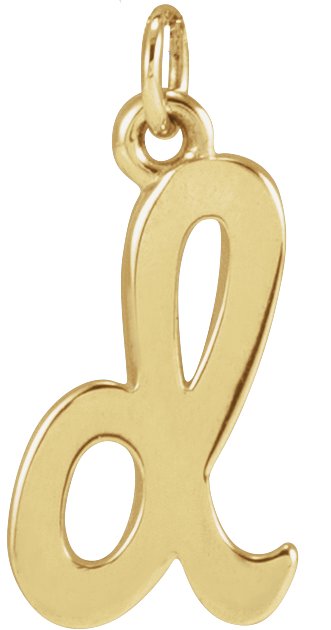 14K Gold Initial D Petite Necklace or Pendant - Yellow Gold