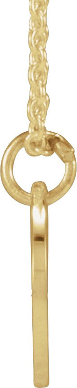 14K Gold Initial Z Script Necklace or Pendant - Yellow Gold - view 2