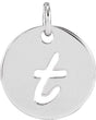 Platinum Initial T Script Necklace or Pendant