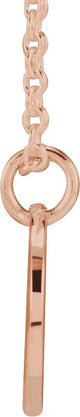 14K Gold Initial Q Script Necklace or Pendant - Rose Gold - view 2
