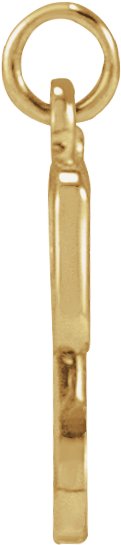 14K Gold Initial Y Petite Necklace or Pendant - Yellow Gold - view 2