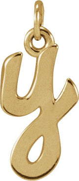 14K Gold Initial Y Petite Necklace or Pendant - Yellow Gold