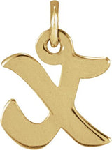 14K Gold Initial X Petite Necklace or Pendant - Yellow Gold