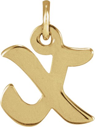 14K Gold Initial X Petite Necklace or Pendant - Yellow Gold