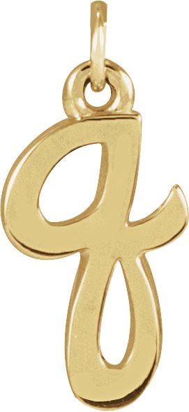 14K Gold Initial Q Petite Necklace or Pendant - Yellow Gold