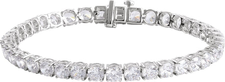 14K Gold Round Lab-Grown Diamond Line Bracelet – 1.8-4.25mm Stones - White Gold