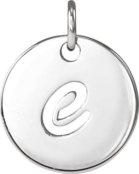 Platinum Initial E Script Necklace or Pendant