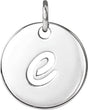 Platinum Initial E Script Necklace or Pendant