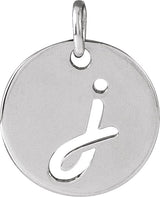 Platinum Initial J Script Necklace or Pendant