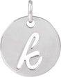 Platinum Initial K Script Necklace or Pendant