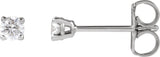 14K Gold Lab-Grown Diamond Round 4-Prong Lightweight Stud Earrings – 2.5-7.25mm Stones - White Gold