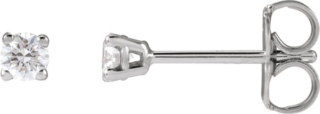 14K Gold Lab-Grown Diamond Round 4-Prong Lightweight Stud Earrings – 2.5-7.25mm Stones - White Gold