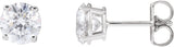 14K Gold Lab-Grown Diamond Round 4-Prong Lightweight Stud Earrings - White Gold