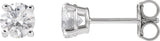 14K Gold Lab-Grown Diamond Round 4-Prong Lightweight Stud Earrings – 2.5-7.25mm Stones - White Gold