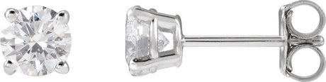 14K Gold Lab-Grown Diamond Round 4-Prong Lightweight Stud Earrings – 2.5-7.25mm Stones - White Gold