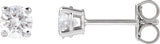 14K Gold Lab-Grown Diamond Round 4-Prong Lightweight Stud Earrings – up to 1 1/4 CTW - White Gold