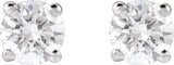 14K Gold Lab-Grown Diamond Round 4-Prong Lightweight Stud Earrings – up to 1 1/4 CTW - White Gold - view 2