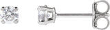 14K Gold Lab-Grown Diamond Round 4-Prong Lightweight Stud Earrings – 2.5-7.25mm Stones - White Gold