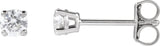 14K Gold Lab-Grown Diamond Round 4-Prong Lightweight Stud Earrings – 2.5-7.25mm Stones - White Gold