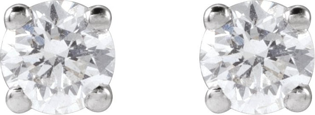 14K Gold Lab-Grown Diamond Round 4-Prong Lightweight Stud Earrings – up to 1 1/4 CTW - White Gold - view 2