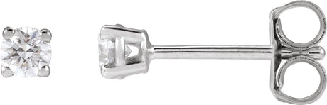 14K Gold Lab-Grown Diamond Round 4-Prong Lightweight Stud Earrings – 2.5-7.25mm Stones - White Gold