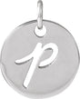 Platinum Initial P Script Necklace or Pendant