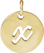 14K Gold Initial X Script Necklace or Pendant - Yellow Gold