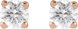 14K Gold Lab-Grown Diamond Round 4-Prong Lightweight Stud Earrings – up to 1 1/4 CTW - Rose Gold - view 2