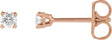 14K Gold Lab-Grown Diamond Round 4-Prong Lightweight Stud Earrings – 2.5-7.25mm Stones - Rose Gold