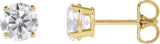 14K Gold Lab-Grown Diamond Round 4-Prong Lightweight Stud Earrings – 2.5-7.25mm Stones - Yellow Gold