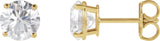 14K Gold Lab-Grown Diamond Round 4-Prong Lightweight Stud Earrings – 2.5-7.25mm Stones - Yellow Gold