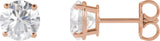 14K Gold Lab-Grown Diamond Round 4-Prong Lightweight Stud Earrings – 2.5-7.25mm Stones - Rose Gold