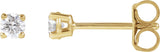 14K Gold Lab-Grown Diamond Round 4-Prong Lightweight Stud Earrings – up to 1 1/4 CTW - Yellow Gold