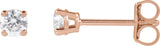 14K Gold Lab-Grown Diamond Round 4-Prong Lightweight Stud Earrings – up to 1 1/4 CTW - Rose Gold