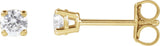14K Gold Lab-Grown Diamond Round 4-Prong Lightweight Stud Earrings – up to 1 1/4 CTW - Yellow Gold