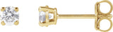 14K Gold Lab-Grown Diamond Round 4-Prong Lightweight Stud Earrings – up to 1 1/4 CTW - Yellow Gold