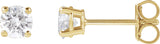 14K Gold Lab-Grown Diamond Round 4-Prong Lightweight Stud Earrings – 2.5-7.25mm Stones - Yellow Gold