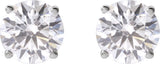 14K Gold Lab-Grown Diamond Round 4-Prong Lightweight Stud Earrings – up to 1 1/4 CTW - White Gold - view 2