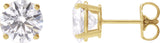14K Gold Lab-Grown Diamond Round 4-Prong Lightweight Stud Earrings – up to 1 1/4 CTW - Yellow Gold
