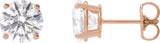 14K Gold Lab-Grown Diamond Round 4-Prong Lightweight Stud Earrings – up to 1 1/4 CTW - Rose Gold
