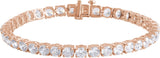 14K Gold Round Lab-Grown Diamond Line Bracelet – 1.8-4.25mm Stones - Rose Gold