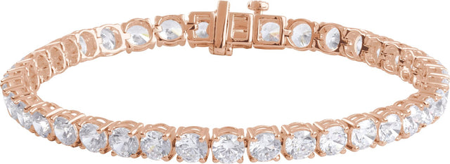 14K Gold Round Lab-Grown Diamond Line Bracelet – 1.8-4.25mm Stones - Rose Gold