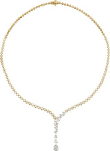 14K Gold Pear Lab-Grown Diamond Line Necklace - Yellow Gold