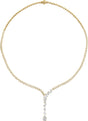 14K Gold Pear Lab-Grown Diamond Line Necklace - Yellow Gold